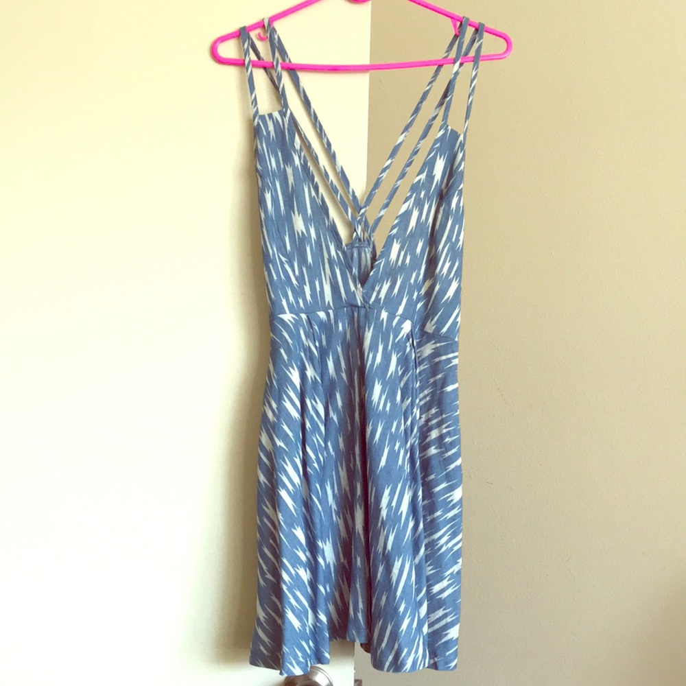 NWT NASTY GAL Blue with White Thunderbolts Dress